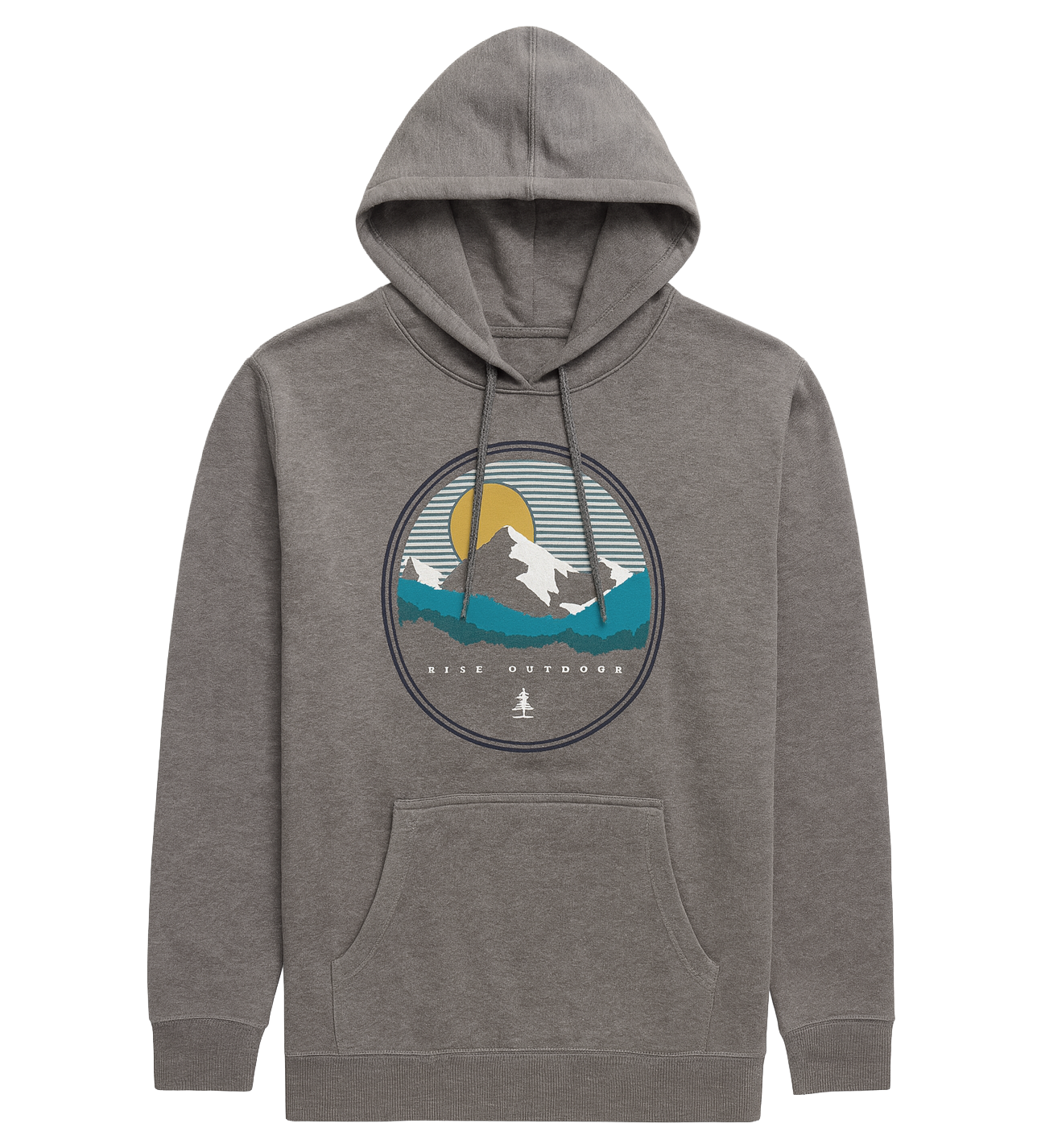 LICENSED BASS OUTDOOR HOODIE BROWN HTR - SUNRISE LOGO