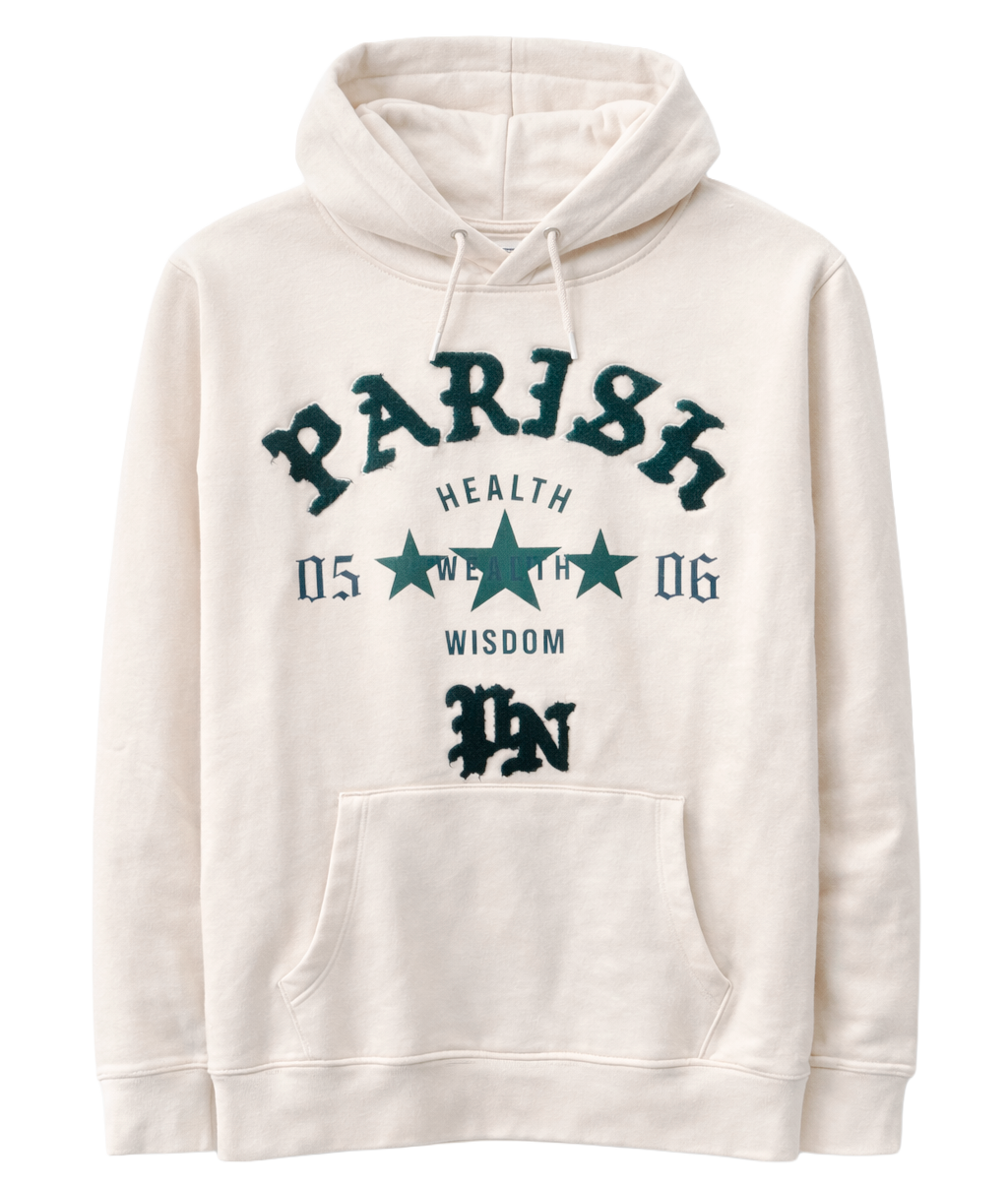 PARISH NATION FLEECE HOODIE CREAM - N05H2997