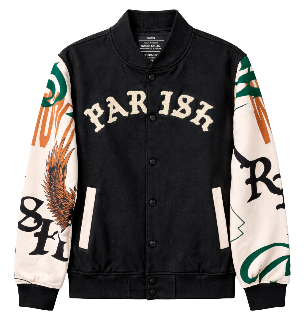 PARISH NATION VARSITY JACKET BLACK - N05O3000
