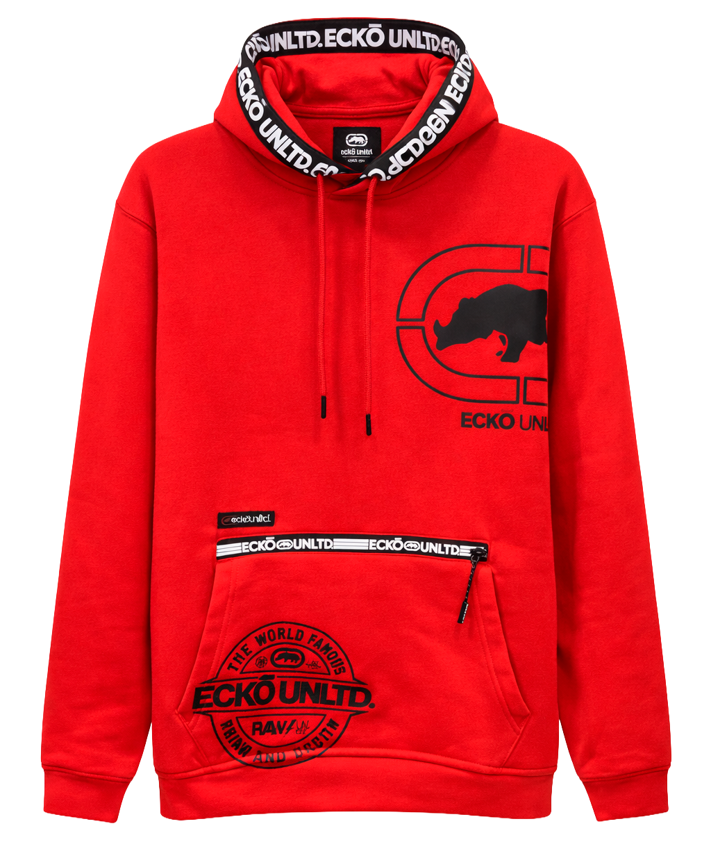 MARC ECKO FLEECE HOODIE TRUE RED - EO34H1201