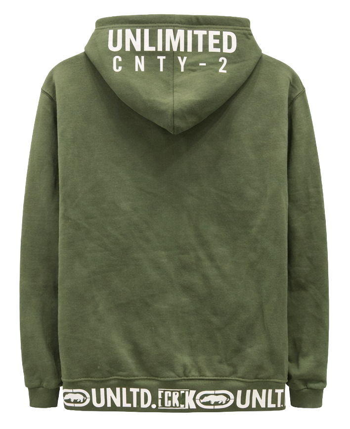 MARC ECKO FLEECE HOODIE OLIVE - EO34H1268