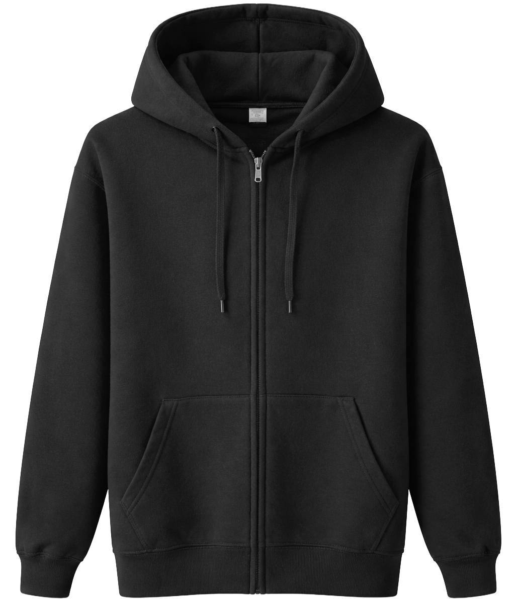 CROOKS & CASTLES BLANK ZIP HOODIE BLACK - BLANKS