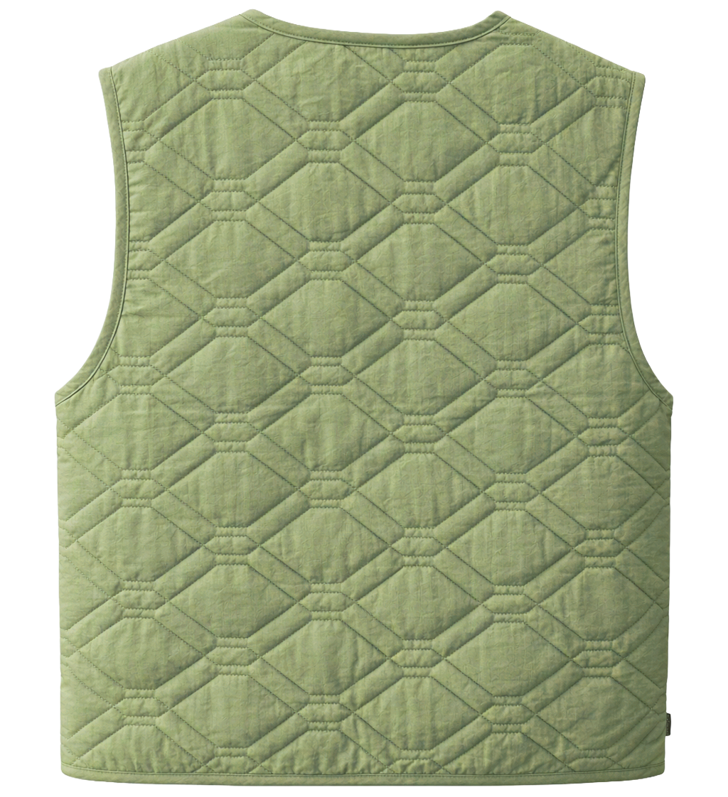 THE HUNDREDS LINKCABLE QUILTED VEST MILITARY GREEN - T24W103011