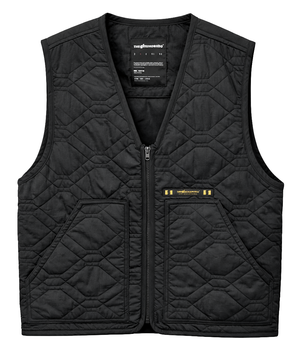 THE HUNDREDS LINKCABLE QUILTED VEST BLACK - T24W103011