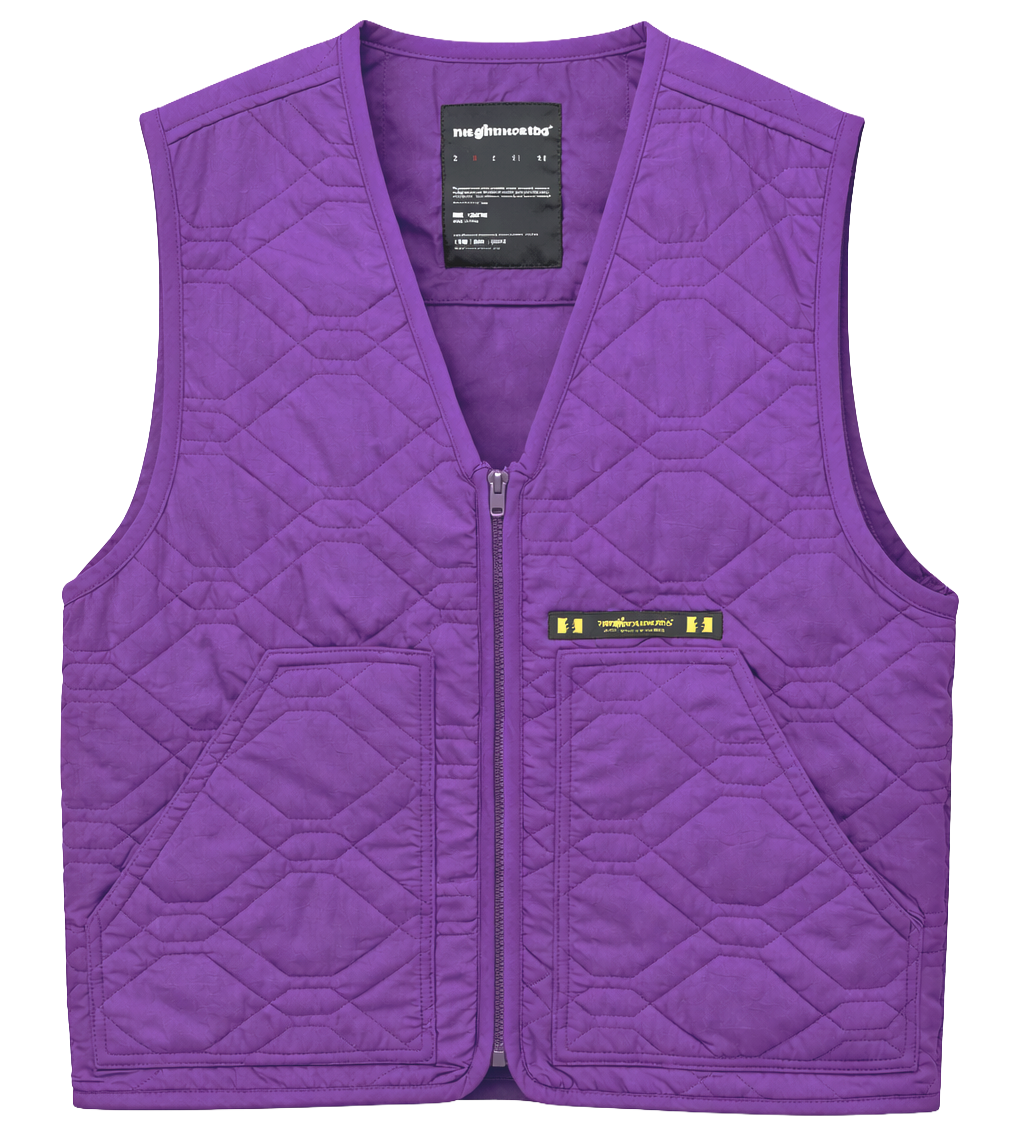 THE HUNDREDS LINKCABLE QUILTED VEST PURPLE - T24W103011