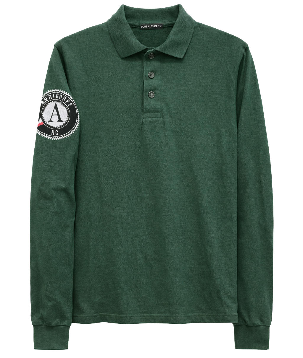 PORT AUTHORITY NCCC L/S POLO SHIRT GREEN - PA001