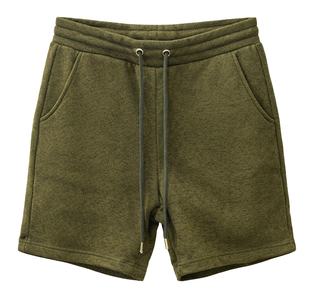 J COME FLEECE SWEATSHORTS OLIVE - FS-4002