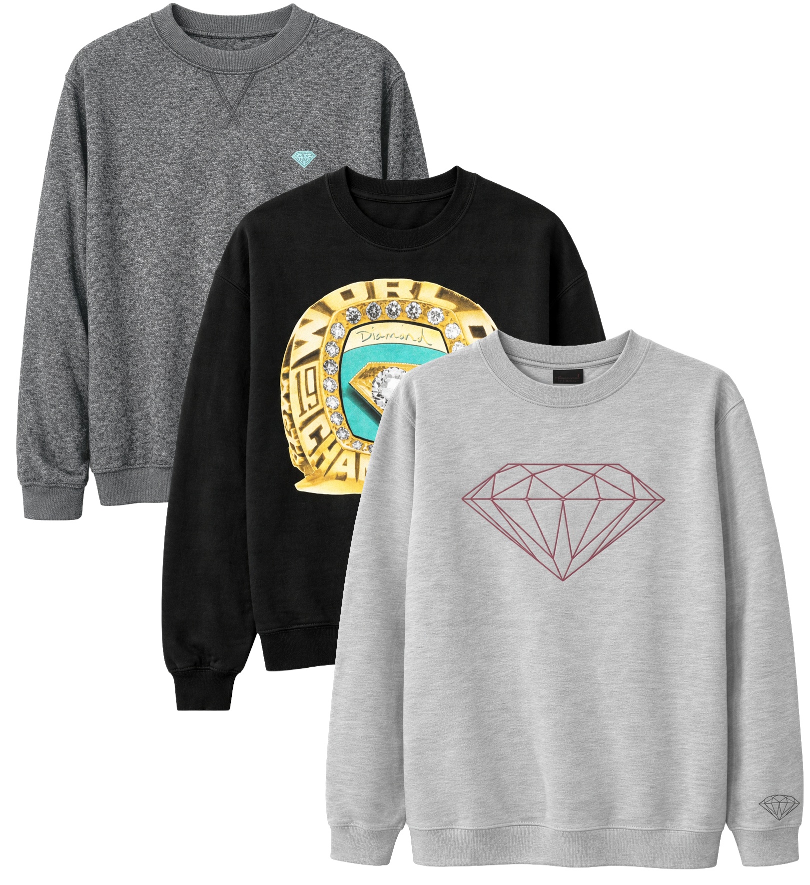DIAMOND SUPPLY CO ASSORTED CREWNECKS ASST - DMNDCRWSA