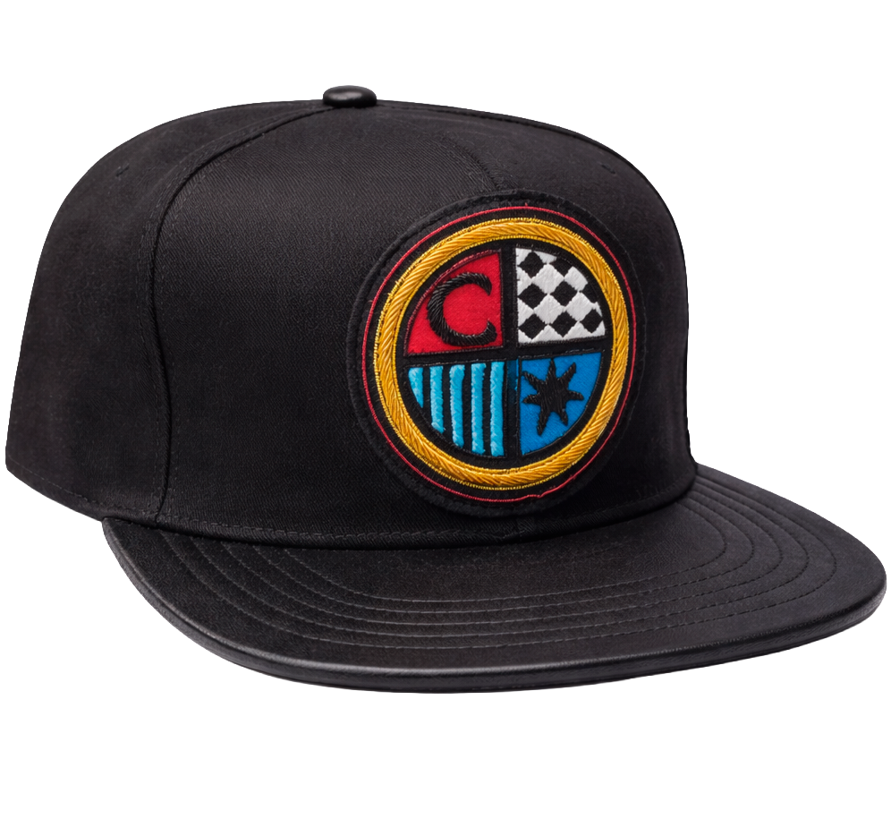 CORDOVA FAUX BRIM STRAPBACK HAT BLACK - CONCOURSE