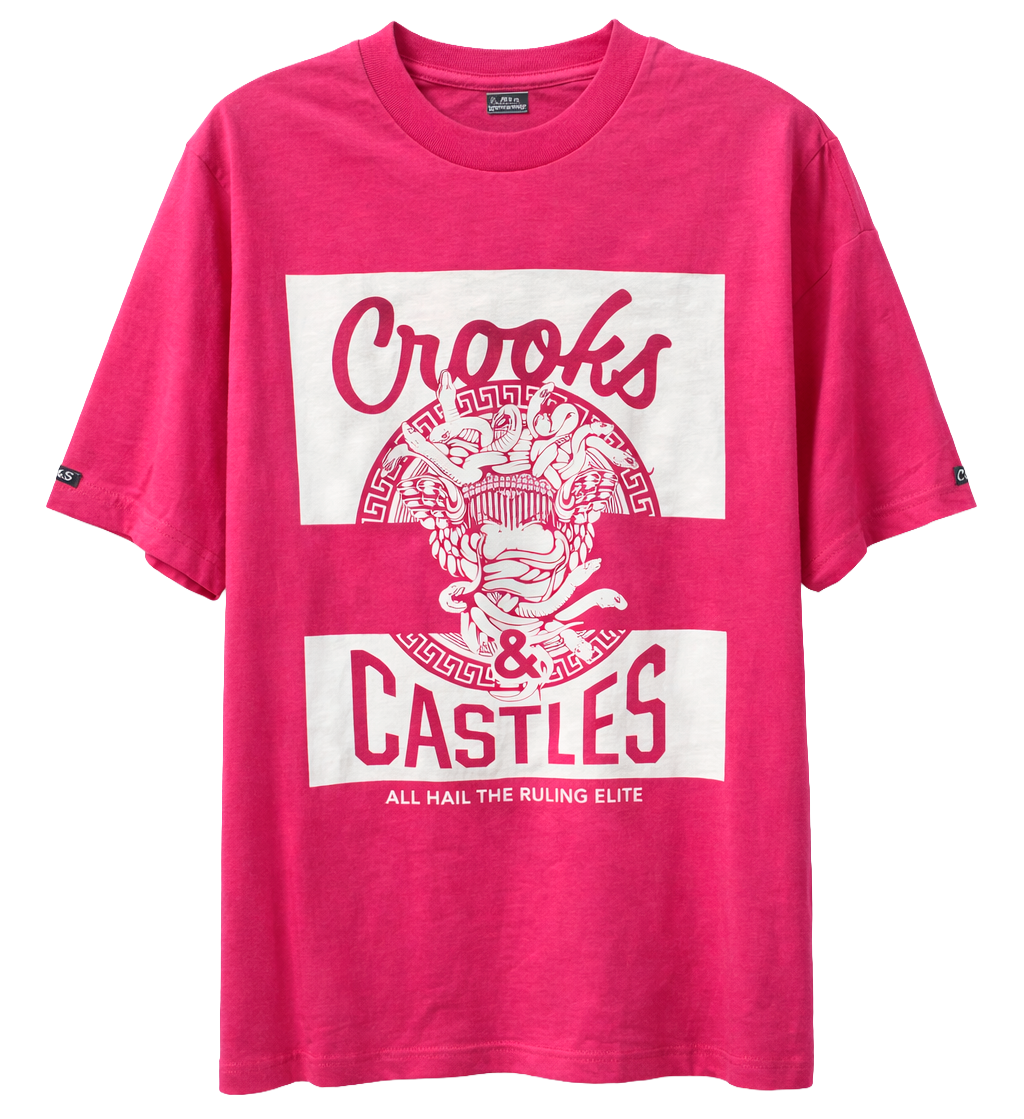 CROOKS & CASTLES GRAPHIC T-SHIRT HOT PINK - CC05