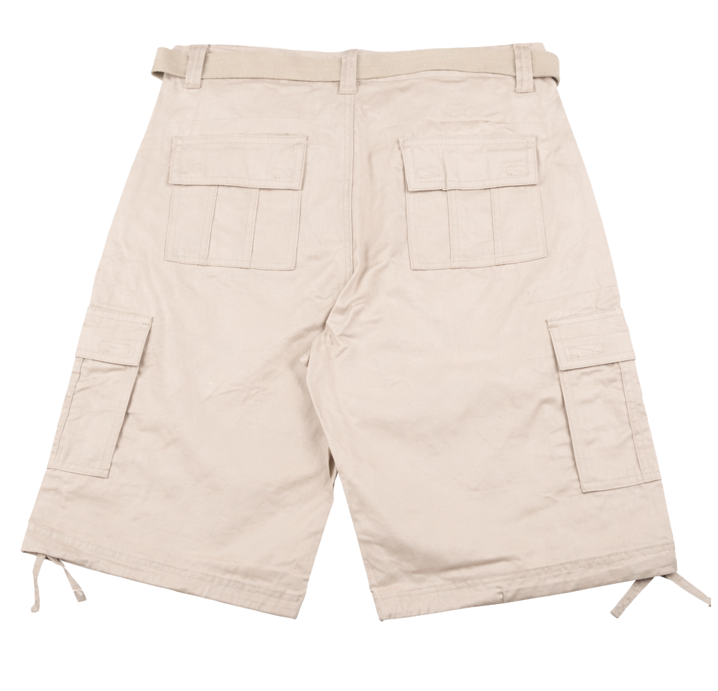 ROYAL BLUE BELTED UTILTY CARGO SHORTS KHAKI - 9312