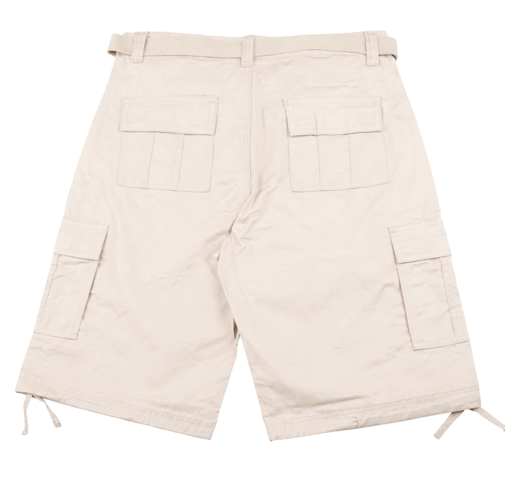 ROYAL BLUE BELTED UTILTY CARGO SHORTS KHAKI - 9312 - Steal Deal 