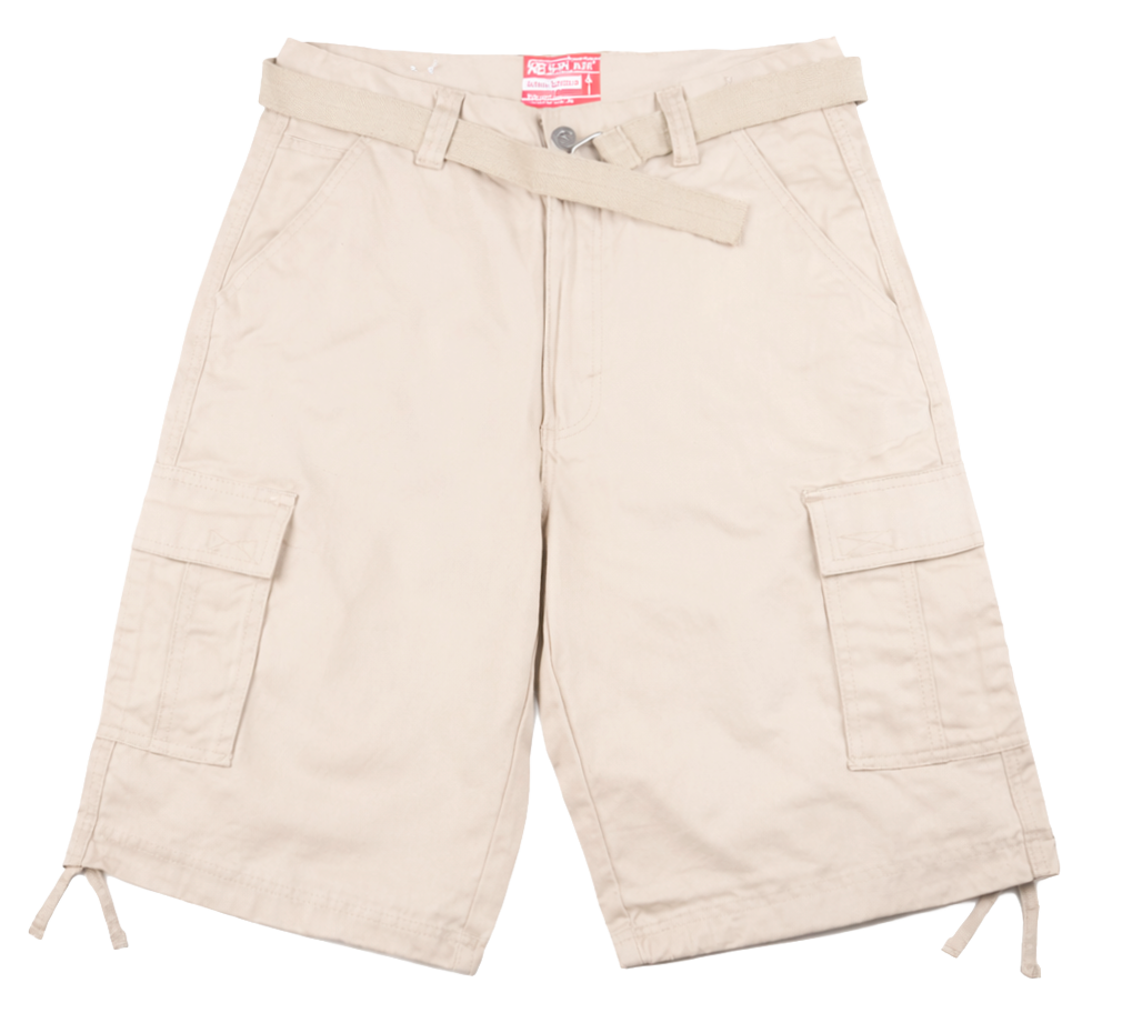 ROYAL BLUE BELTED UTILTY CARGO SHORTS KHAKI - 9312