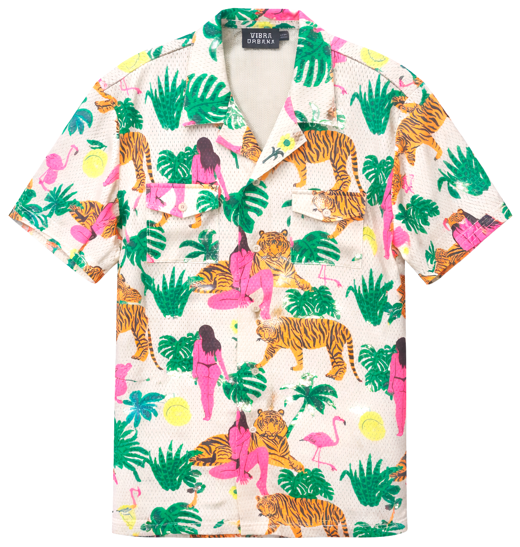 VIBRA URBANA S/S BUTTON DOWN JERSEY SHIRT MULTI - BUUVKIT
