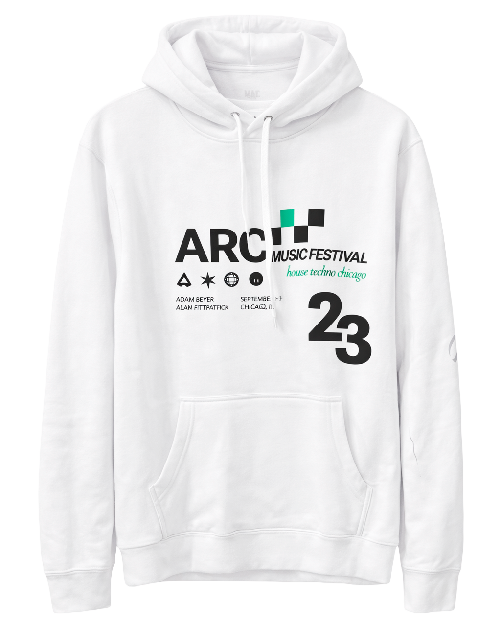 ARC MUSIC FESTIVAL CHICAGO HOODIE WHITE - HSARCFRA