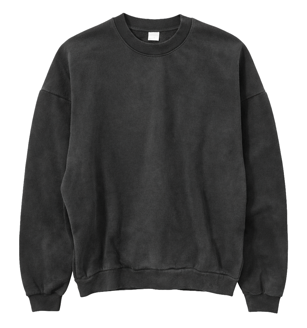 BLANK GARMENT WASH CREWNECK STRETCH LIMO SNOW WASH - IDMLTCRW