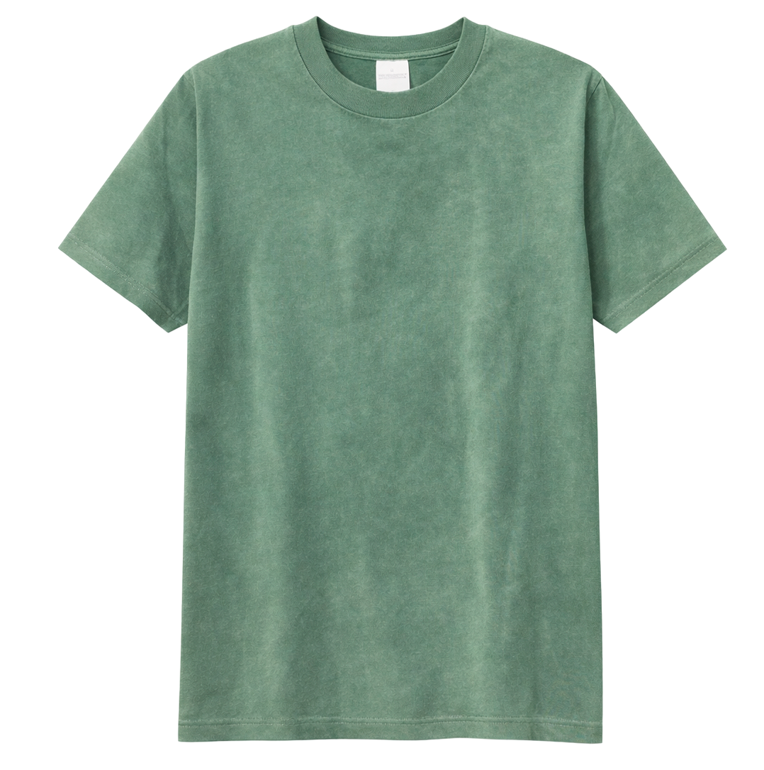 BLANK GARMENT WASH T-SHIRT DARK GREEN SNOW WASH - IDPRSSS