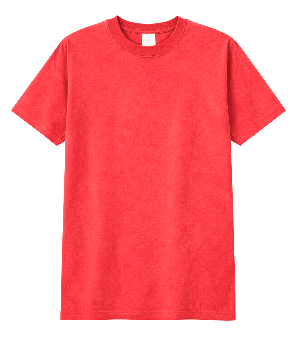 BLANK GARMENT WASH T-SHIRT RACING RED SNOW WASH - IDPRSSS