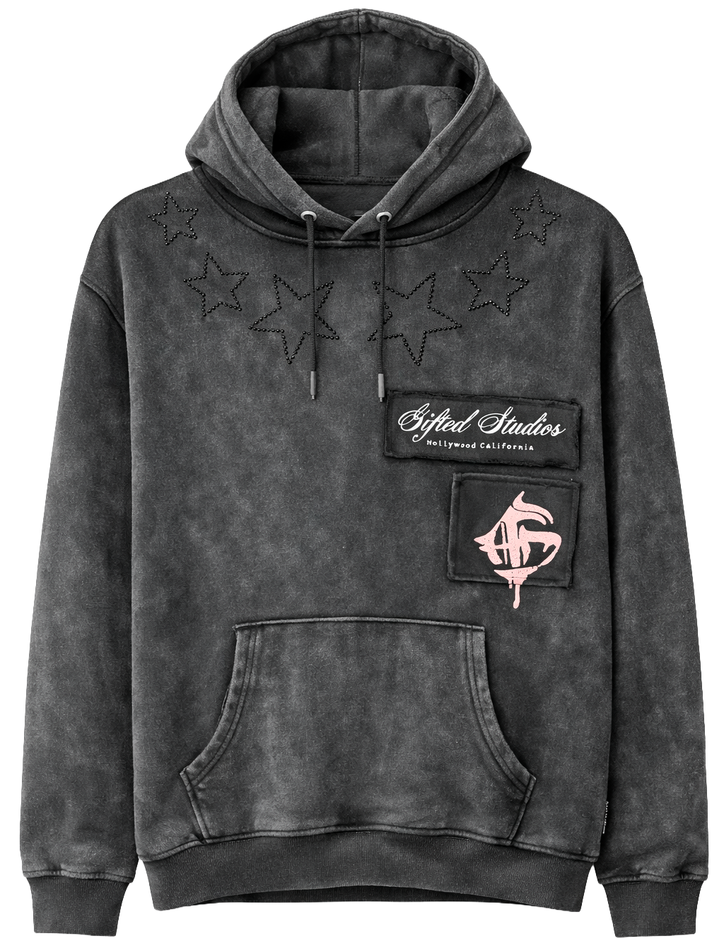 GFTD LA SUPER STAR HOODIE BLACK - GFHFW25-50