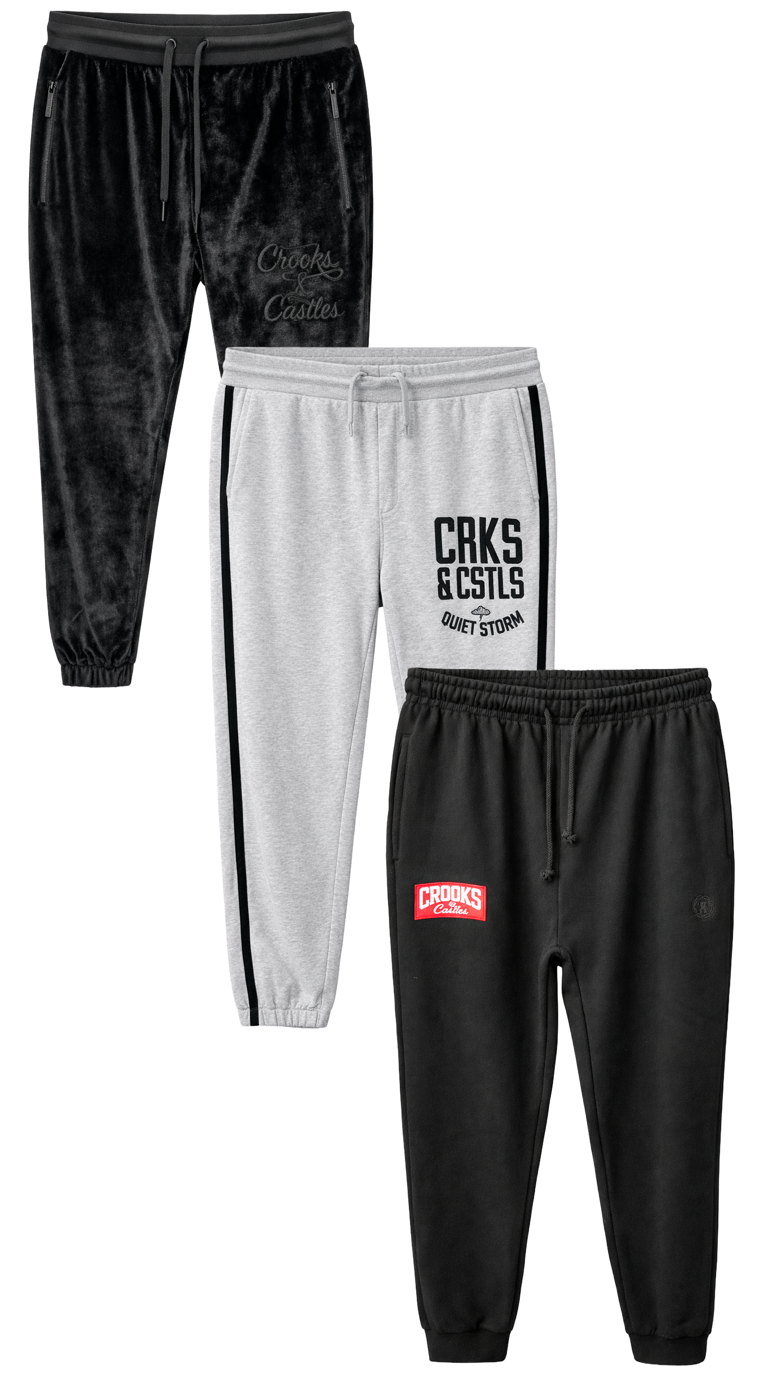 CROOKS & CASTLES ASSORTED FLEECE JOGGER PANTS ASST - CCJGRA