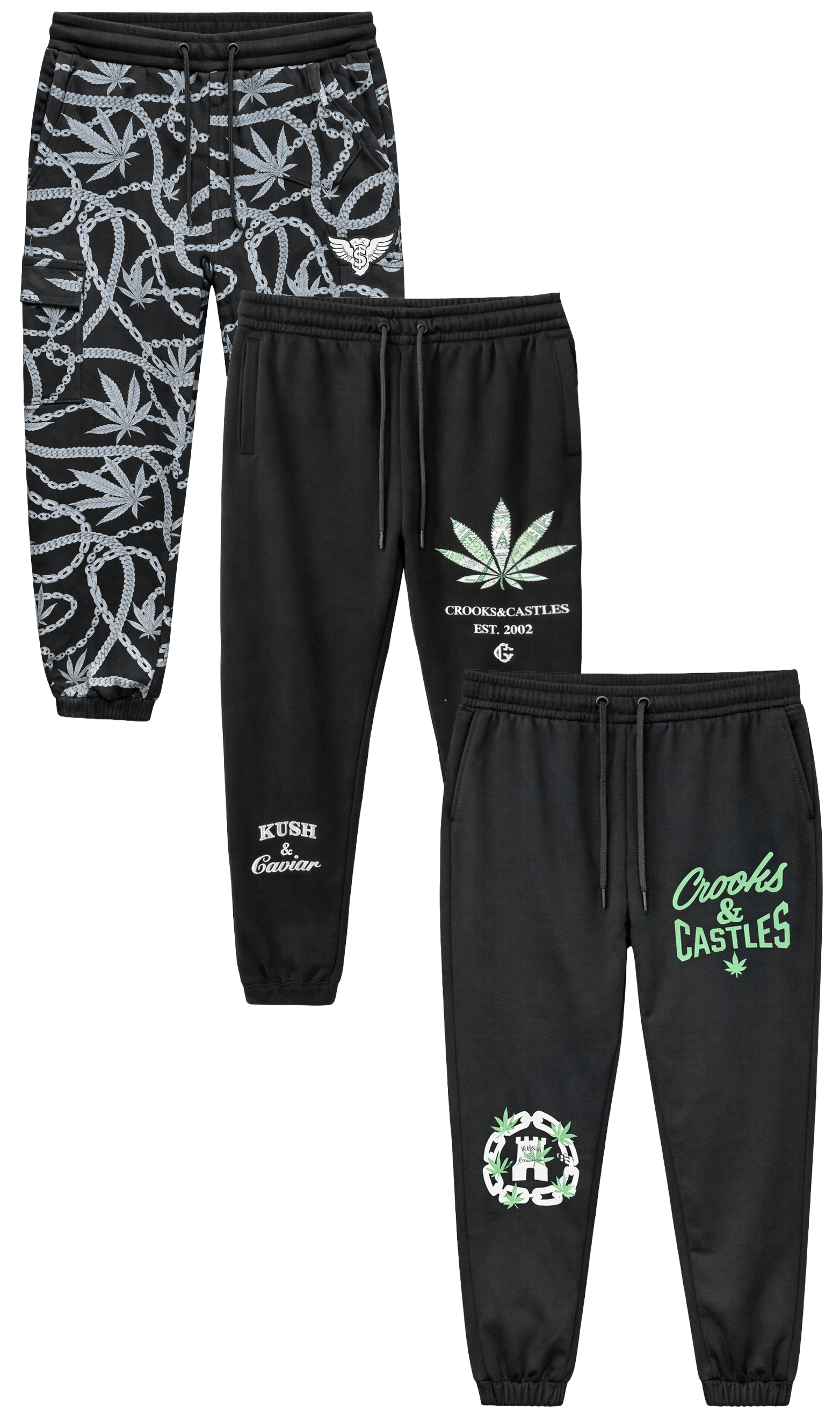 CROOKS & CASTLES ASSORTED DIRTY PRINTS JOGGER PANTS ASST - CCJGRDPA
