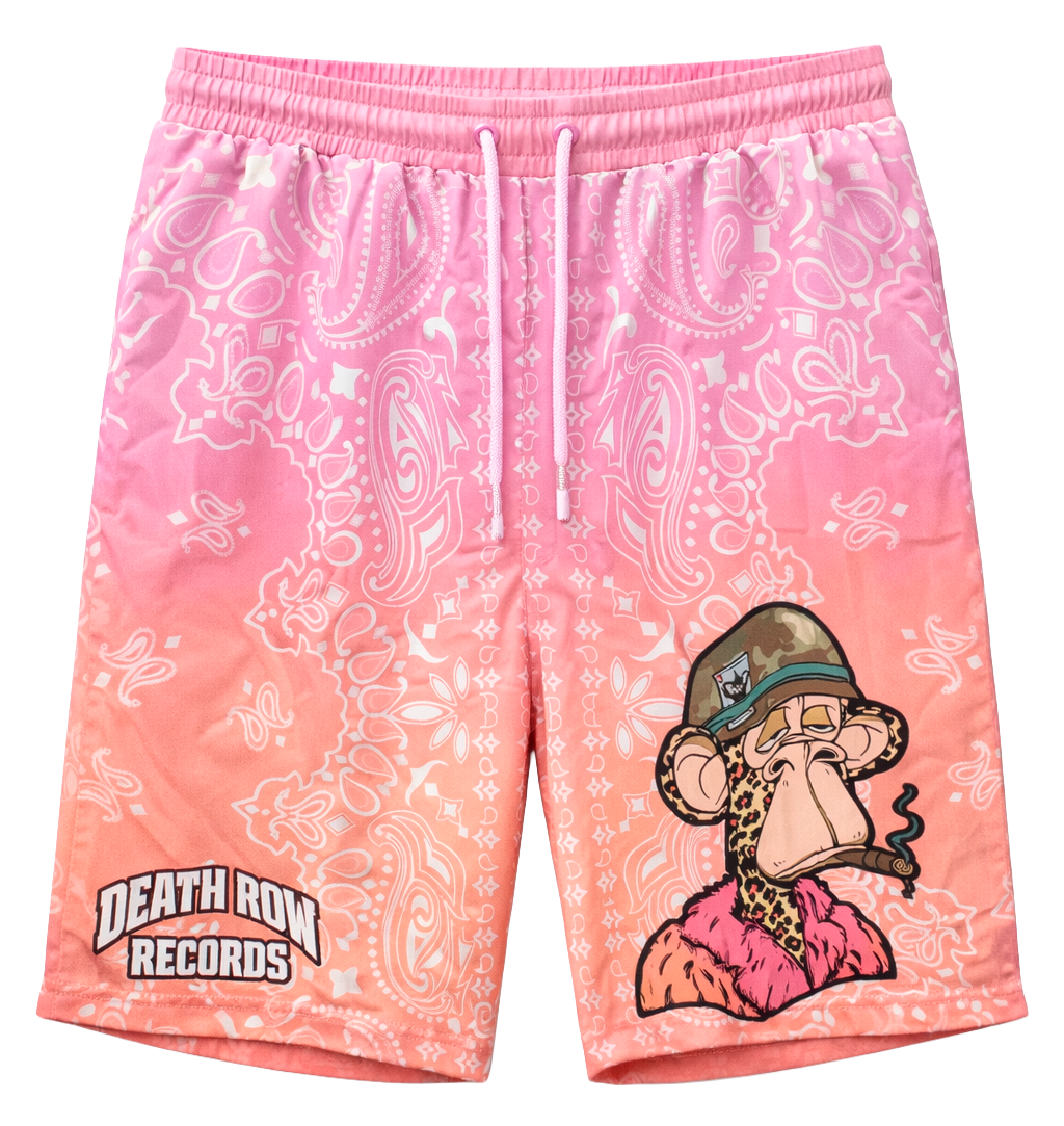 DEATH ROW RECORDS SATIN SHORTS PEACH - DRSTNBMBY