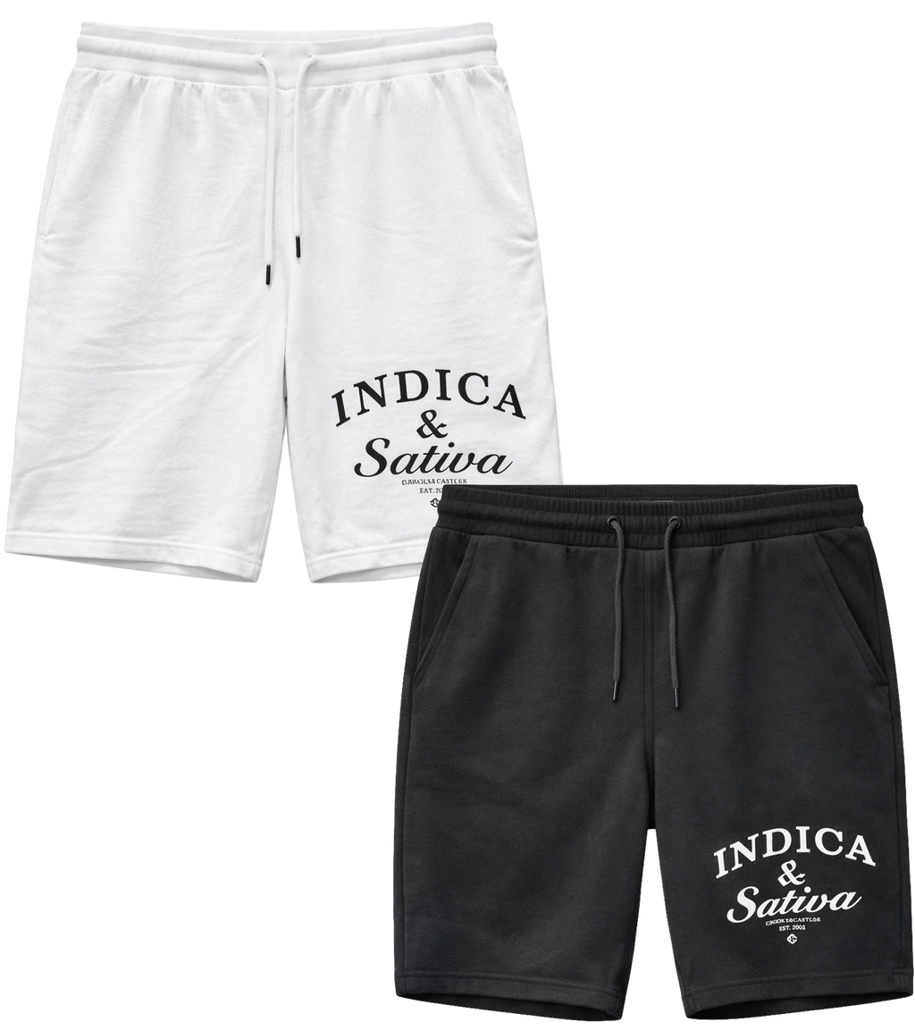 CROOKS & CASTLES ASSORTED DIRTY PRINT SWEATSHORTS BLK/WHT - INDICA & S