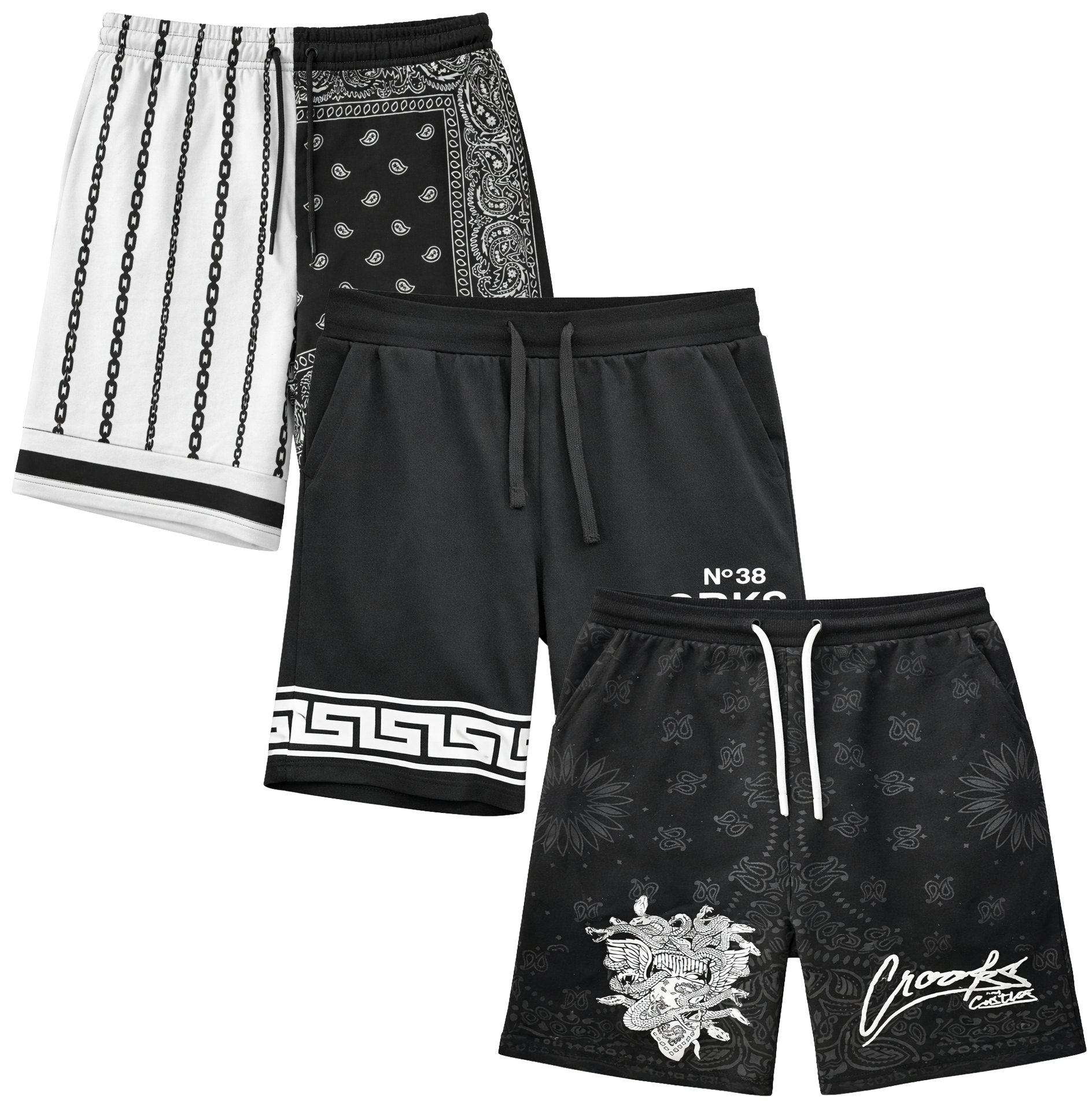 CROOKS & CASTLES ASSORTED SWEATSHORTS ASST - CCSWTSHT