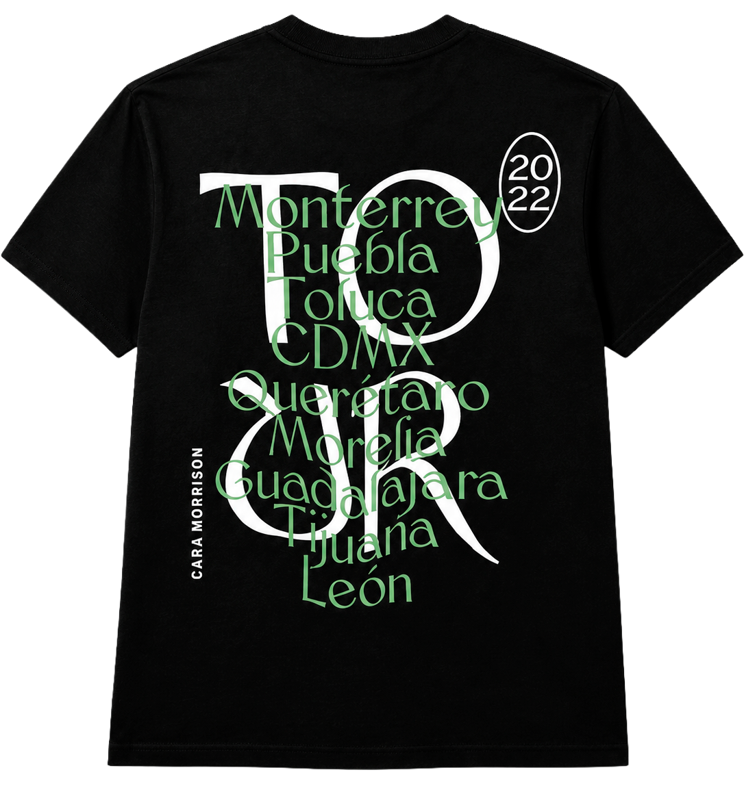 CARLA MORRISON TOUR T-SHIRT BLACK GREEN - CMSM2