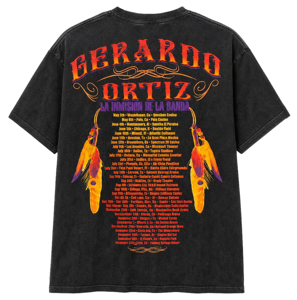 GERARDO ORTIZ BANDA TOUR T-SHIRT BLACK - GOT005