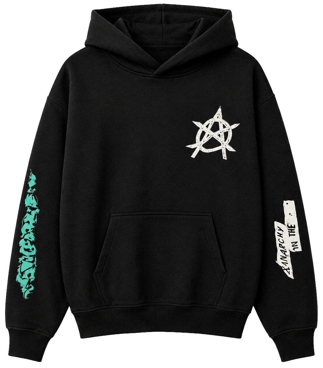 XANARCHY GRAPHIC HOODIE BLACK - PYRU