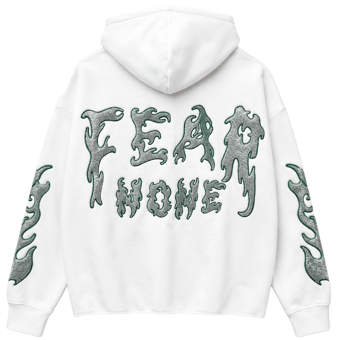 REBEL MINDS FEAR NONE MEN'S CROP HOODIE WHITE - 152-316
