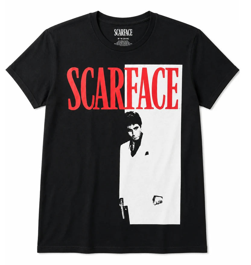 LICENSED SCARFACE T-SHIRT BLACK - GT5USC02PMSC