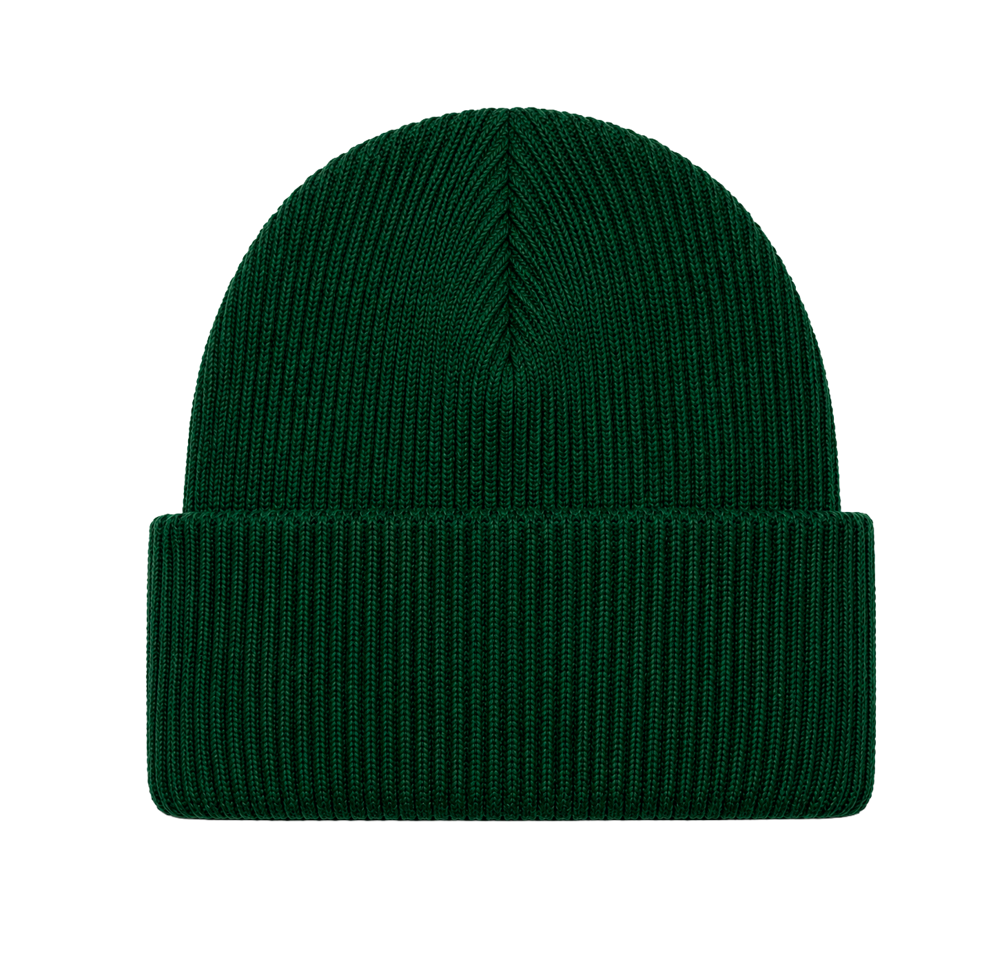 SOLID KNITTED CUFF BEANIE HUNTER GREEN - LFSU23HW001