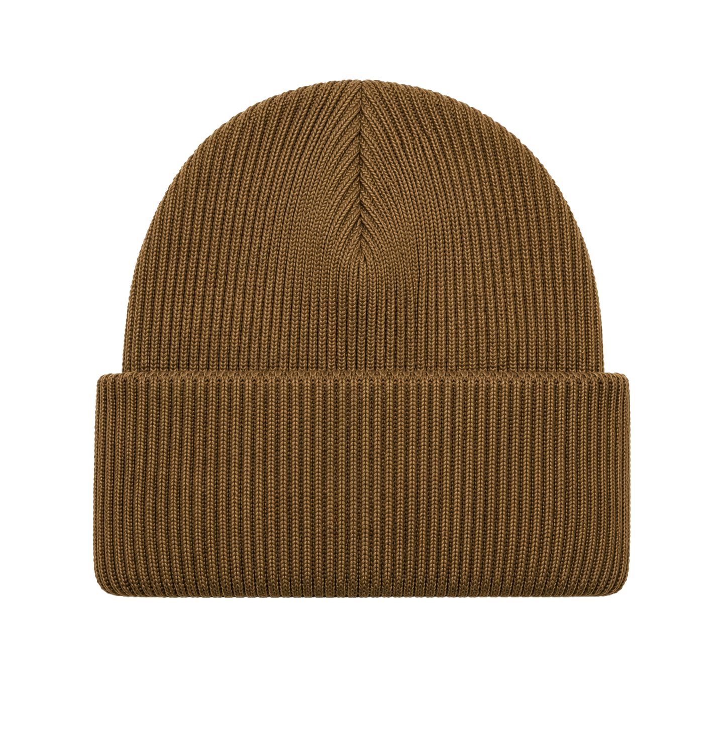 SOLID KNITTED CUFF BEANIE COYOTE BROWN - LFSU23HW001