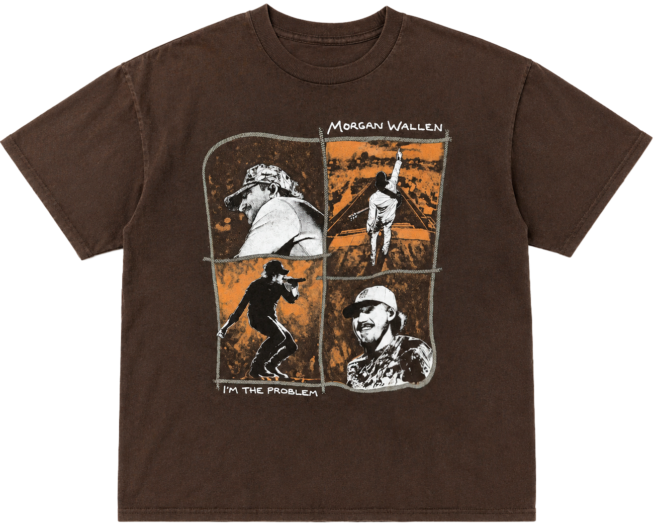 YOUTH BOYS LICENSE MUSIC T-SHIRT DK CHOCOLATE - MORGAN WALLEN