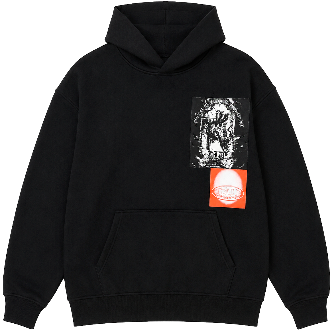 DLD OVERSIZED GRAPHIC HOODIE BLACK - DYF2-25H45