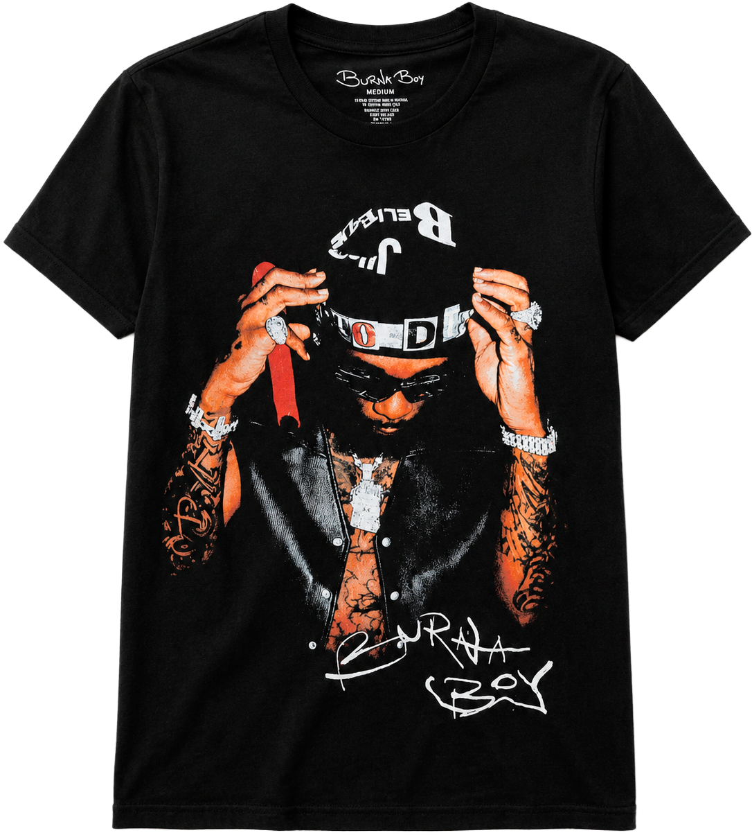 LICENSED BURNA BOY T-SHIRT BLACK - BURNABB080