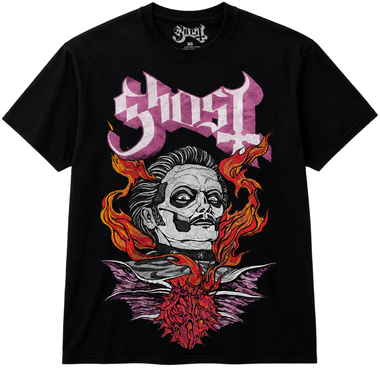 LICENSED MUSIC GRAPHIC T-SHIRT BLACK - GHOST CARDINAL