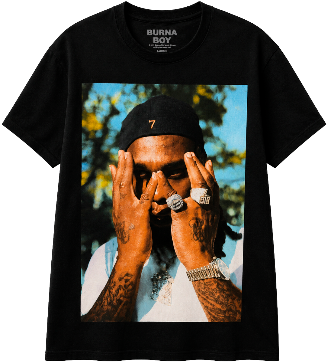 LICENSED BURNA BOY T-SHIRT BLACK - BURNABB065