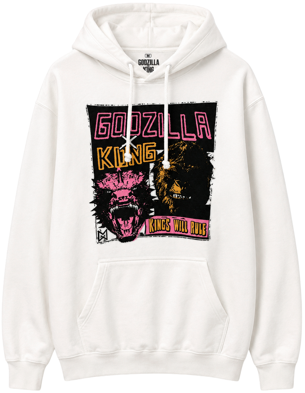 LICENSED GODZILLA X KING KONG HOODIE WHITE - 2QAH2066RC