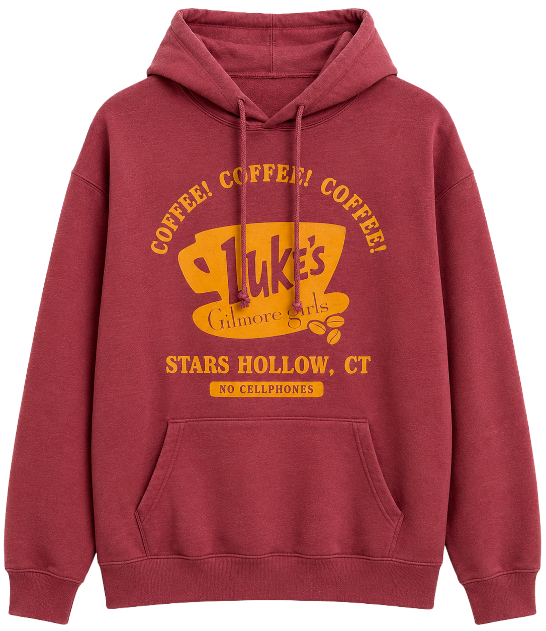 LICENSED GILMORE GIRLS GRAPHIC HOODIE MAROON - GZJH2235RC
