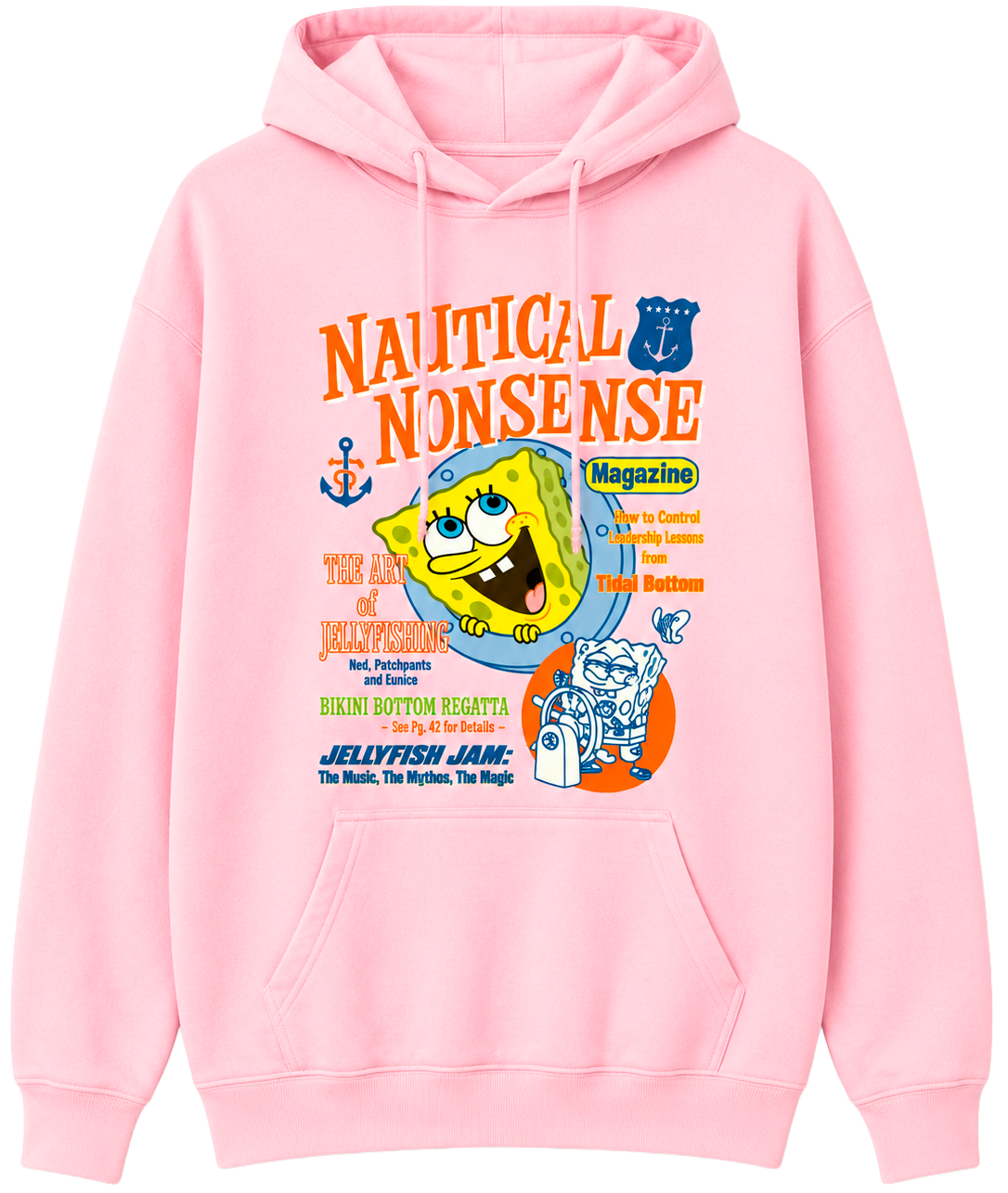 LICENSED SPONGEBOB NAUTICAL HOODIE LT PINK - 54AH2208RC