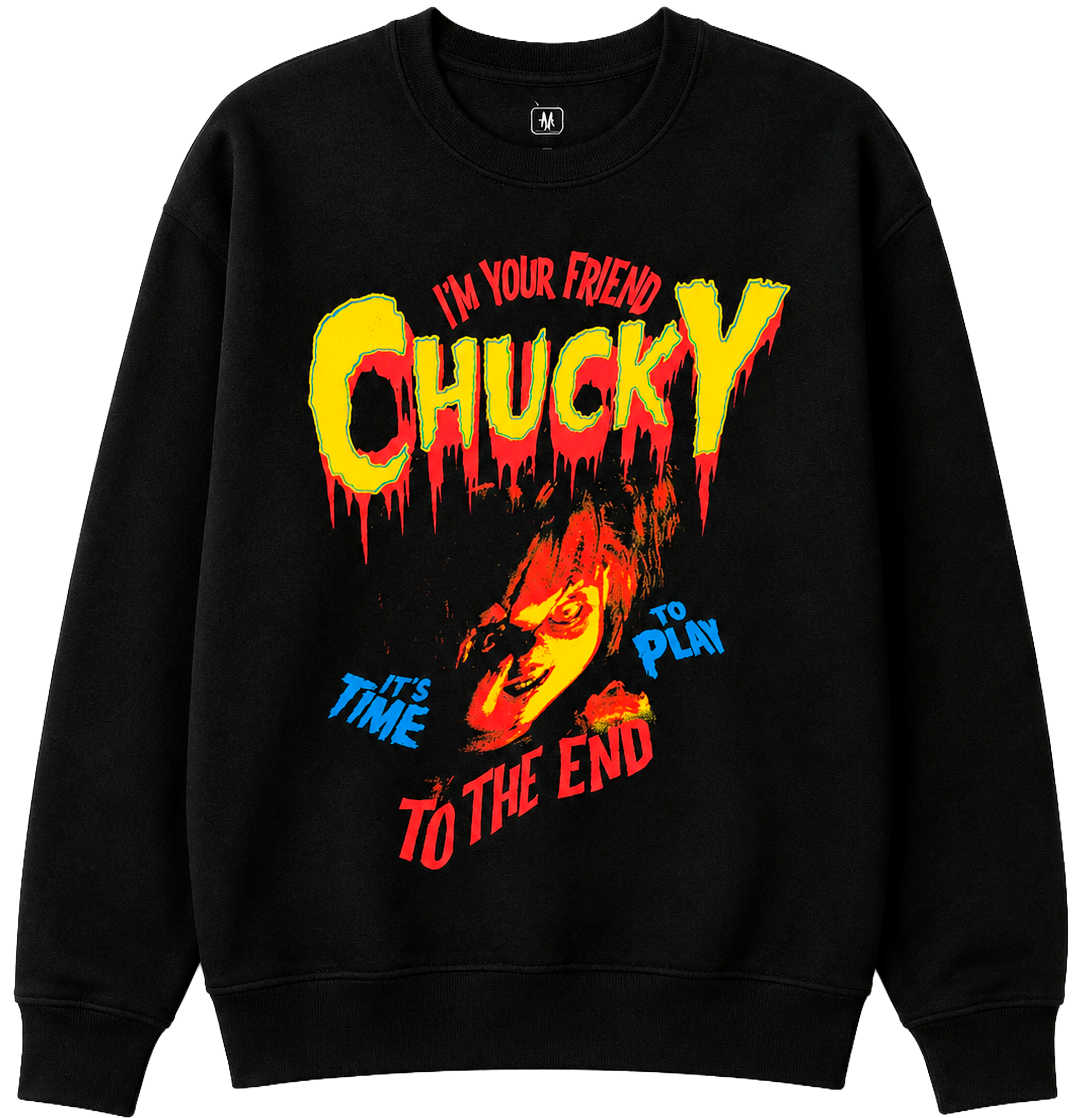 LICENSED CHUCKY CREWNECK BLACK - CYBW2167RC