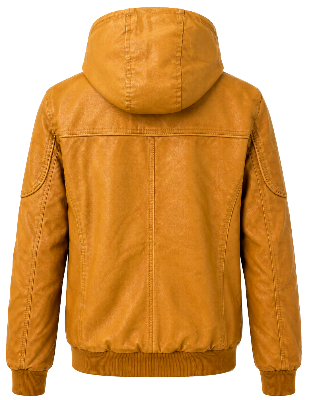 XUEHANHU LEATHER HOODED JACKET YELLOW - AZ08