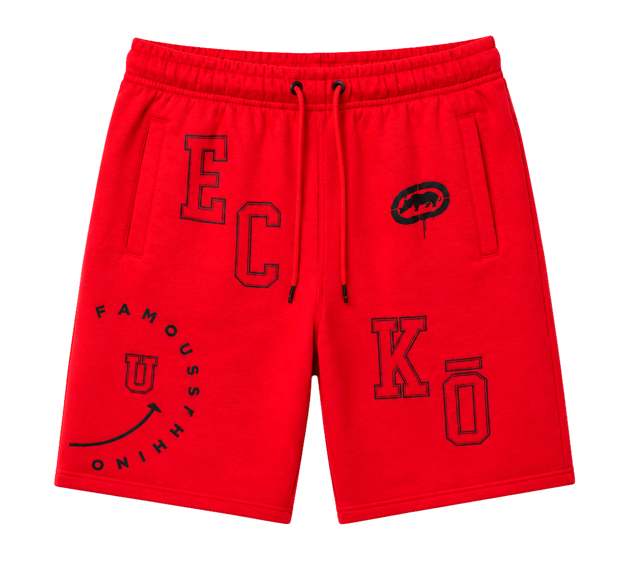 ECKO UNLTD FLEECE SWEAT SHORTS TRUE RED - EO14N408B