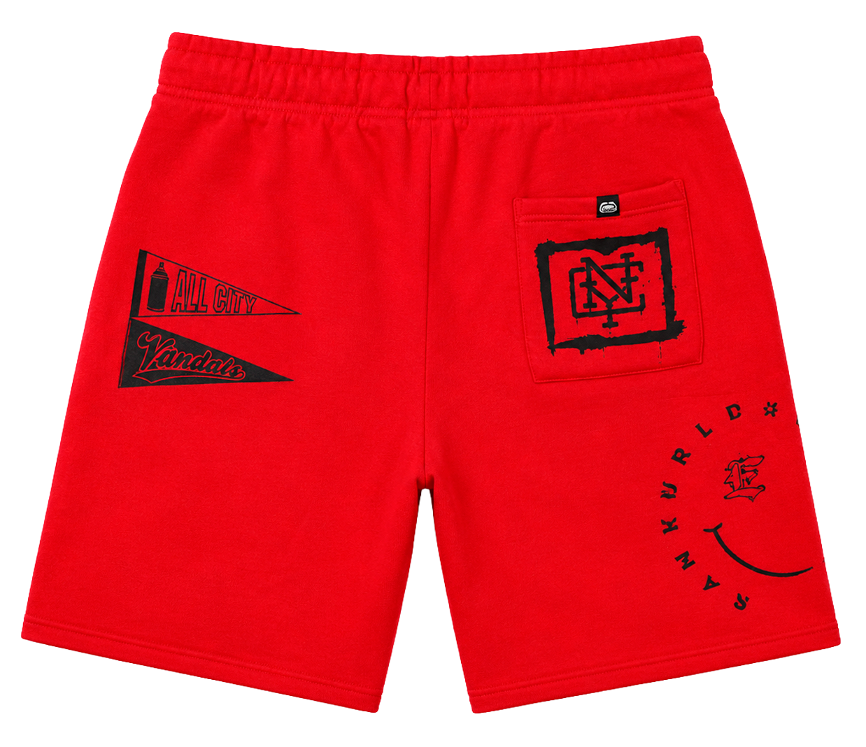 ECKO UNLTD FLEECE SWEAT SHORTS TRUE RED - EO14N408B