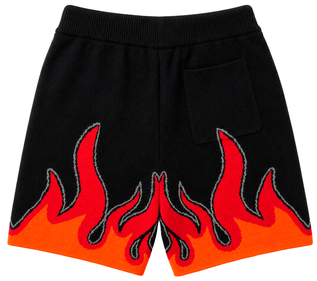 REBEL MINDS HEAVY KNIT SHORTS BLACK - 151-947