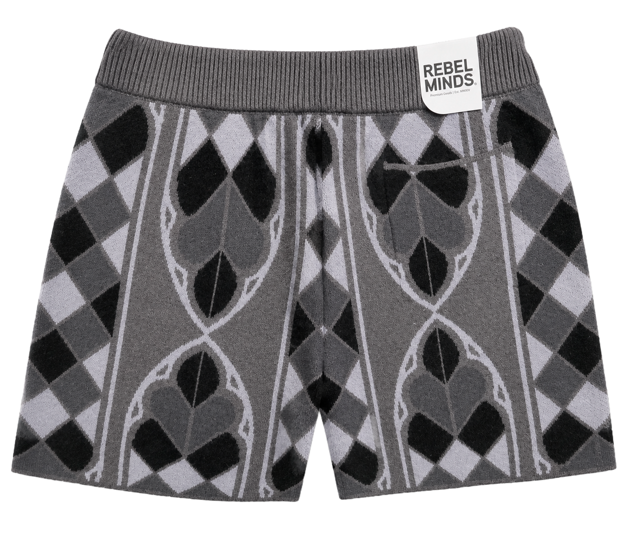 REBEL MINDS HEAVY KNIT SHORTS CHARCOAL - 151-942