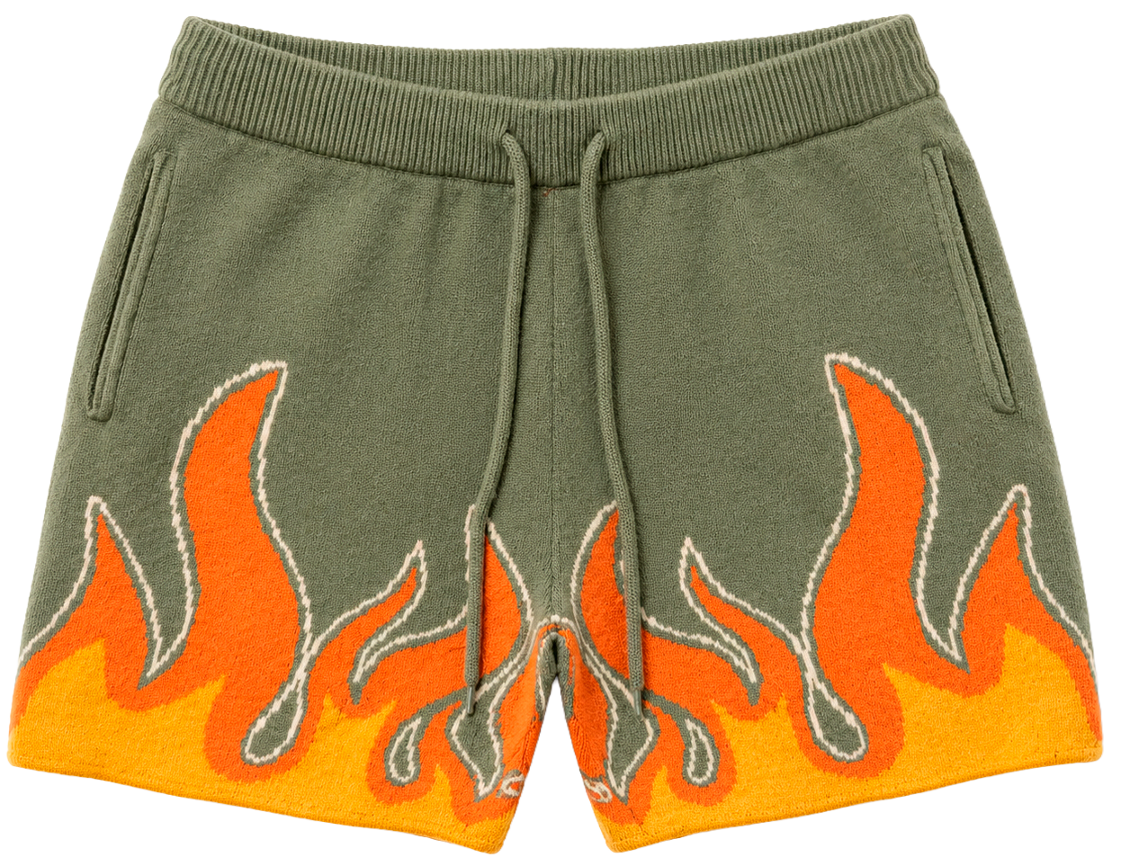 REBEL MINDS HEAVY KNIT SHORTS DK SAGE - 151-947